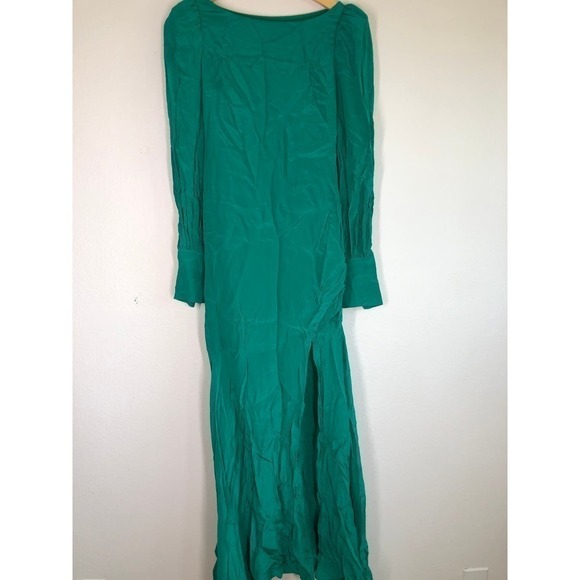 De La Vali Presley Gown Long Balloon Sleeves Green US 6 - Picture 4 of 16